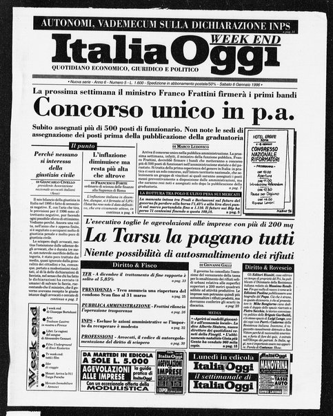 Italia oggi : quotidiano di economia finanza e politica